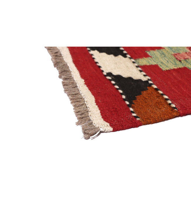 208x148 cm Handgewebter Mehrfarbig Traditioneller Kelim-Teppich