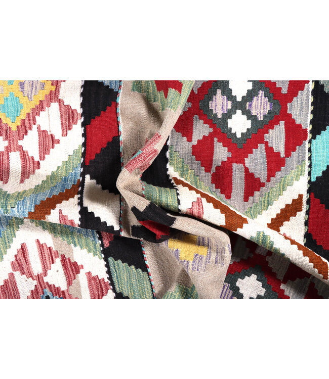 208x148 cm Handgeweven Multicolour Traditioneel Kelim Tapijt