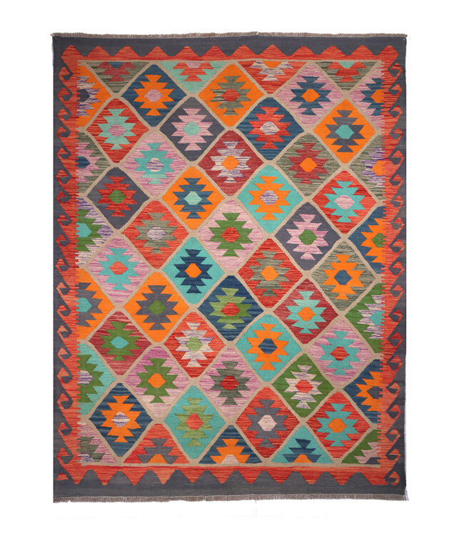 238x173  cm Handwoven Traditional Kelim Area Rug Wool Carpet