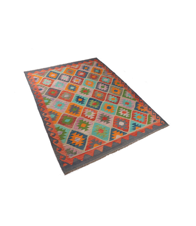 238x173  cm Handgewebter Traditioneller Kelim Teppich Woll