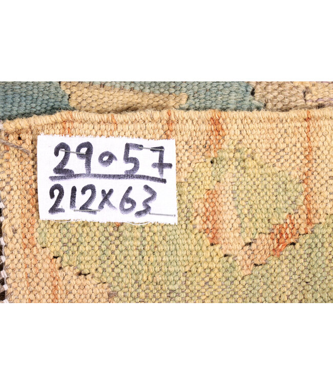 Kelim Kleed Loper 212x63 cm  Vloerkleed Tapijt Kelim Handgeweven