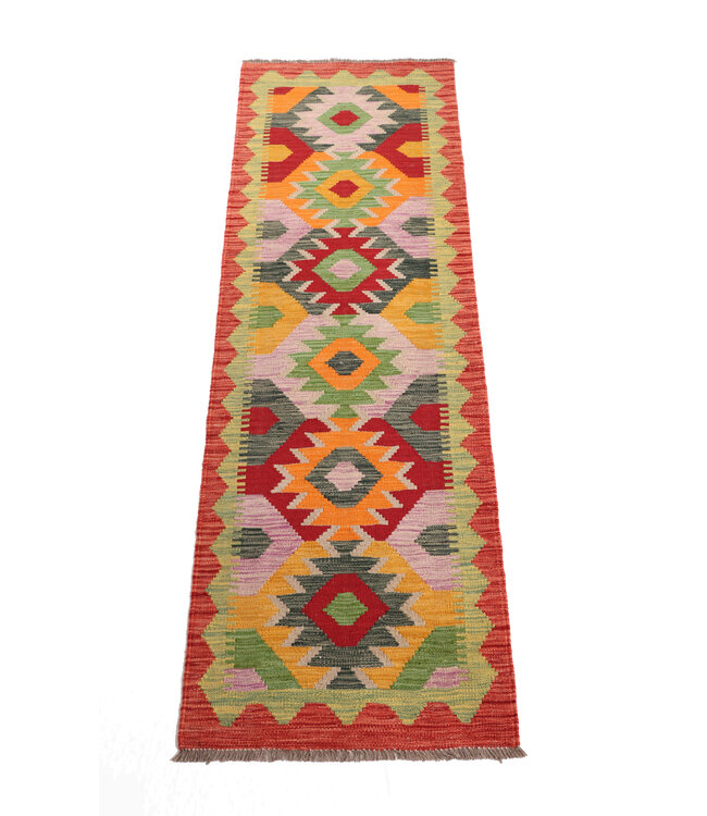 Kelim Kleed Loper 196x62 cm  Vloerkleed Tapijt Kelim Handgeweven