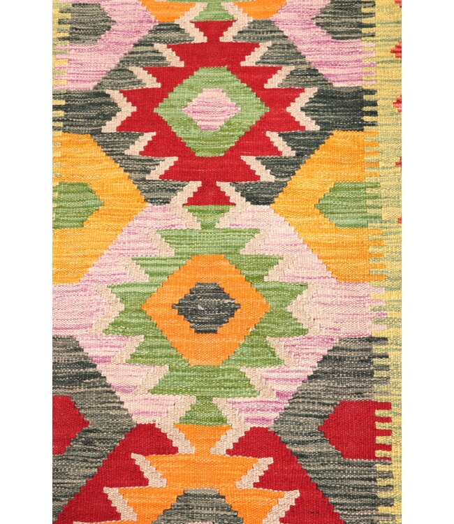 Kelim Kleed Loper 196x62 cm  Vloerkleed Tapijt Kelim Handgeweven