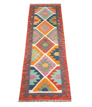 Kelimshop Kelim Kleed Loper 202x65 cm  Vloerkleed Tapijt Kelim Handgeweven