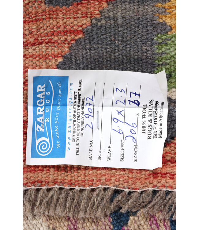 Kelim teppich läufer 206x67 cm