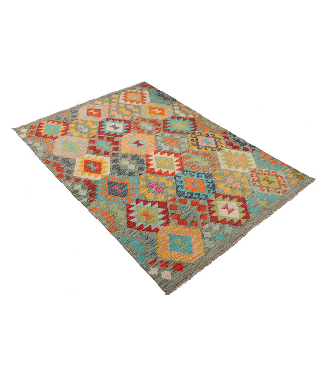 200x146  cm Handwoven Traditional Kelim Area Rug Wool Carpet