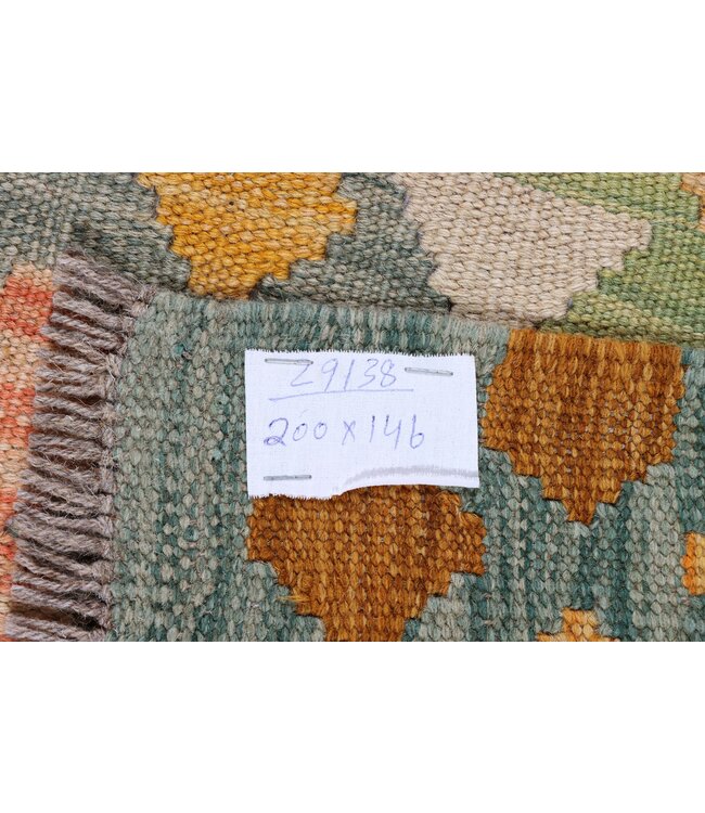 200x146 cm Handgewebter Traditioneller Kelim Teppich Woll
