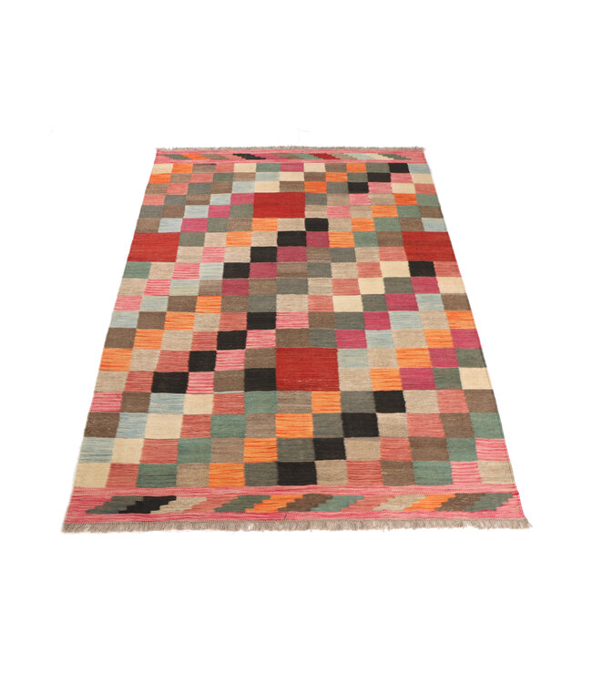 206x146 cm Handmade Afghan modern Kilim Area Rug Wool