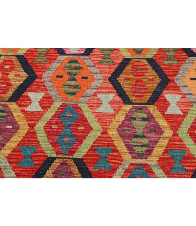 196x147 cm Handgewebter Traditioneller Kelim Teppich Woll