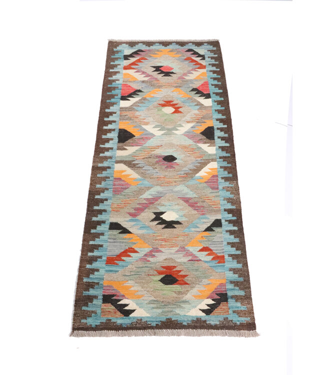 Kelim Kleed Loper 197x75 cm  Vloerkleed Tapijt Kelim Handgeweven