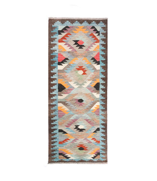 Kelimshop Kelim Kleed Loper 197x75 cm Vloerkleed Tapijt Kelim Handgeweven Kelimshop Kelim Kleed Loper 197x75 cm Vloerkleed Tapijt Kelim Handgeweven