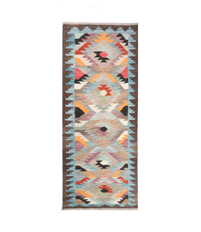 Kelim Kleed Loper 197x75 cm  Vloerkleed Tapijt Kelim Handgeweven