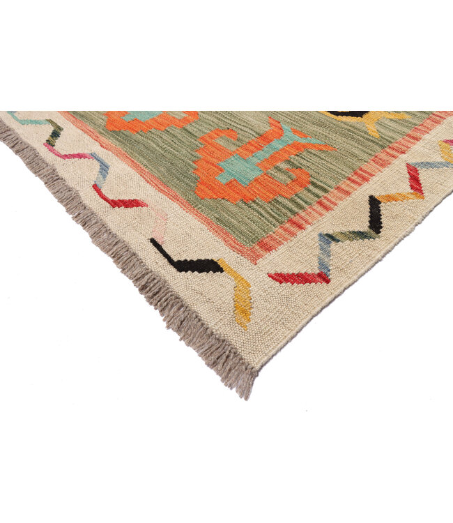 199x155 cm Handgewebter Traditioneller Kelim Teppich Woll