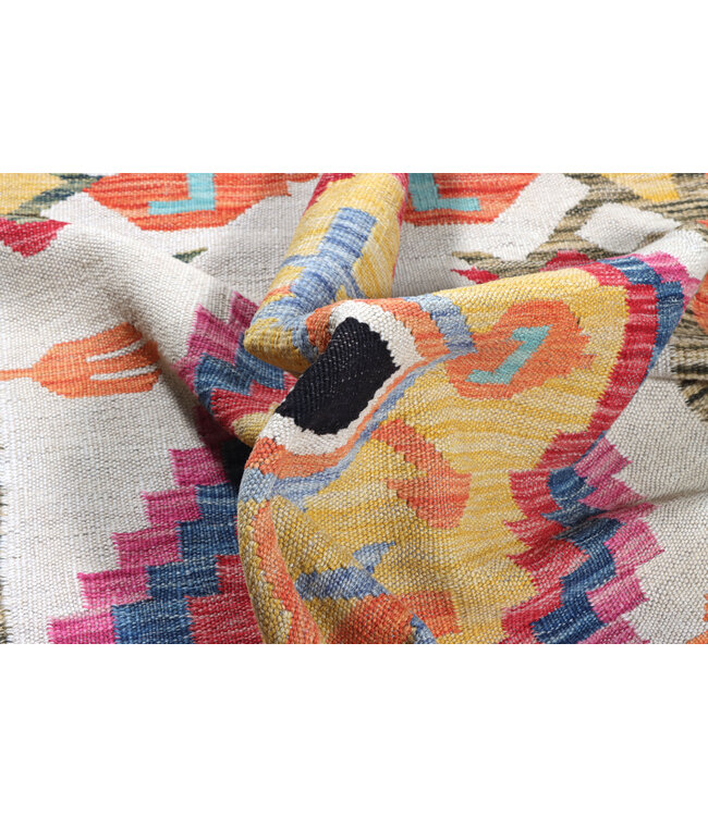 199x155 cm Handgewebter Traditioneller Kelim Teppich Woll