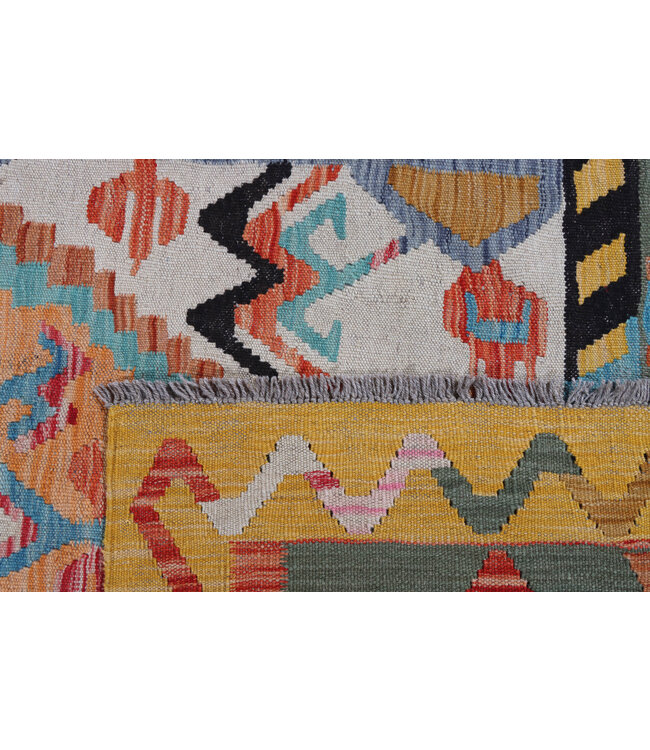 204x150 cm Handgewebter Traditioneller Kelim Teppich Woll