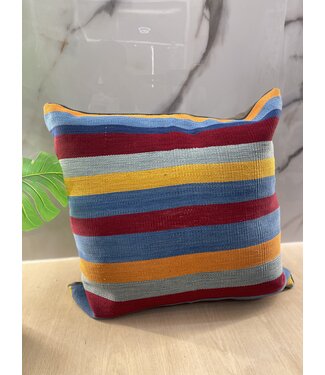 Kelimshop modern kelim kussens ca 60x60 cm met vulling