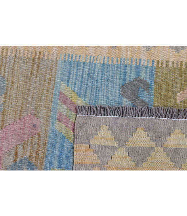 Kelim Kleed Loper 400x85 cm  Vloerkleed Tapijt Kelim Handgeweven