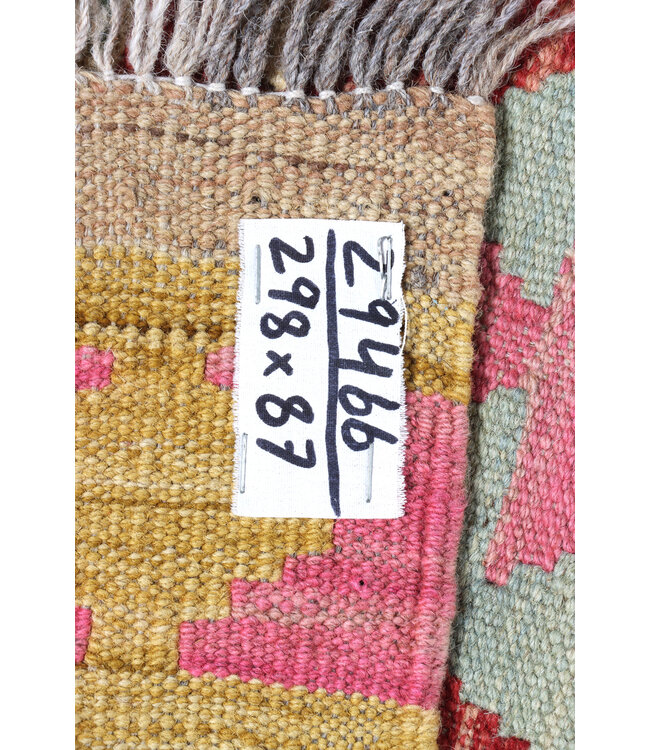 Kelim Kleed Loper 298x87 cm  Vloerkleed Tapijt Kelim Handgeweven