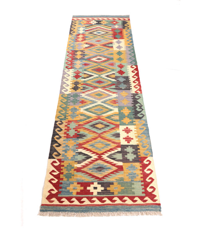 Kelim Kleed Loper 293x79 cm  Vloerkleed Tapijt Kelim Handgeweven