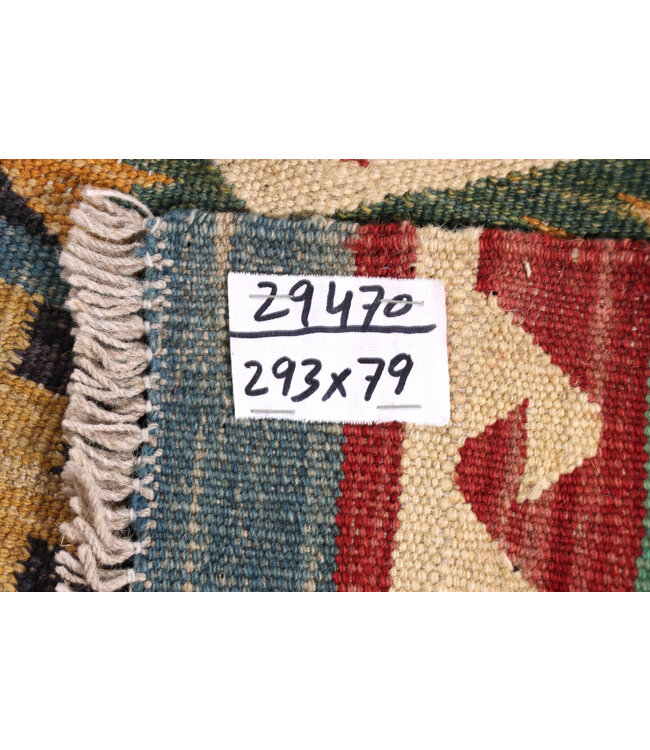 Kelim Kleed Loper 293x79 cm  Vloerkleed Tapijt Kelim Handgeweven