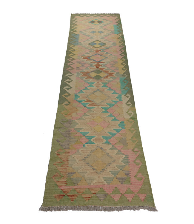 Kelim Kleed Loper292x77 cm  Vloerkleed Tapijt Kelim Handgeweven