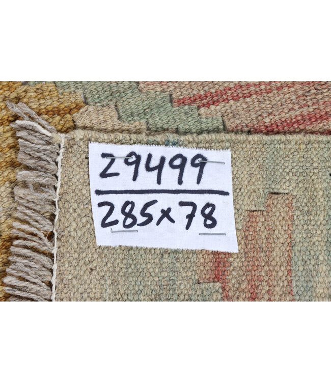 Kelim Kleed Loper 285x75 cm  Vloerkleed Tapijt Kelim Handgeweven