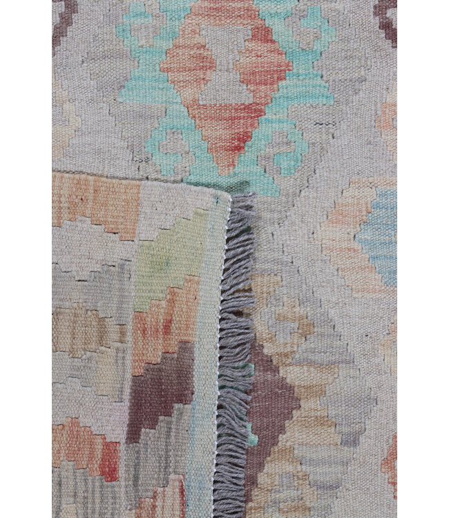 291x85 cm Handgewebter Traditioneller Kelim Teppich Woll