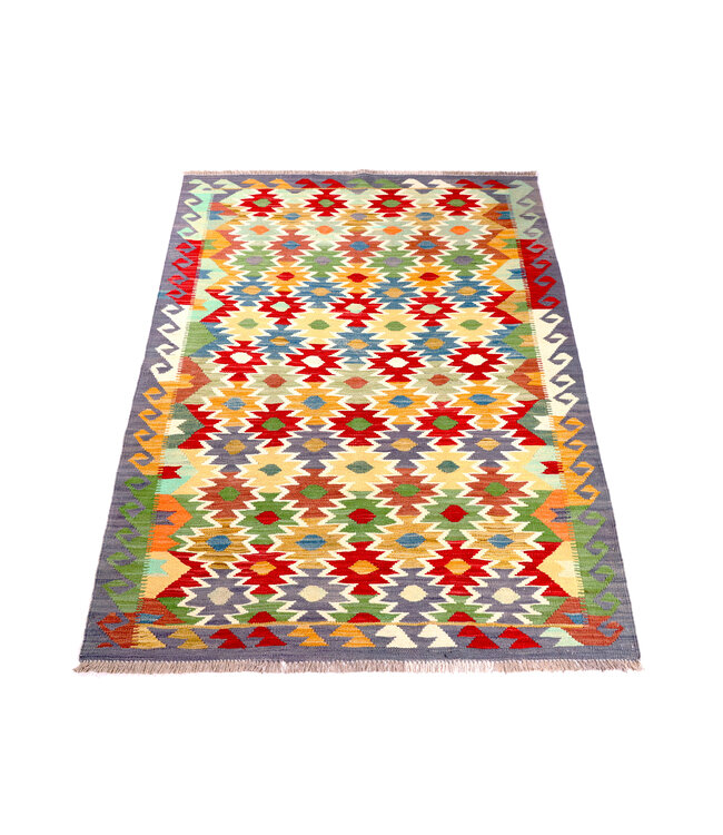 176x128  cm Handwoven Traditional Kelim Area Rug Wool Carpet