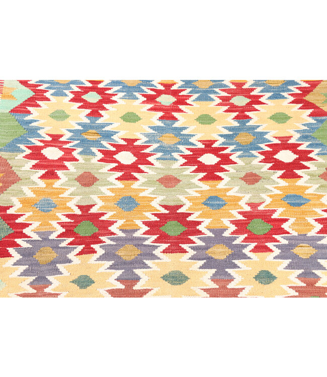 176x128 cm Handgeweven Traditionele Kelim Vloerkleed Wol Tapijt