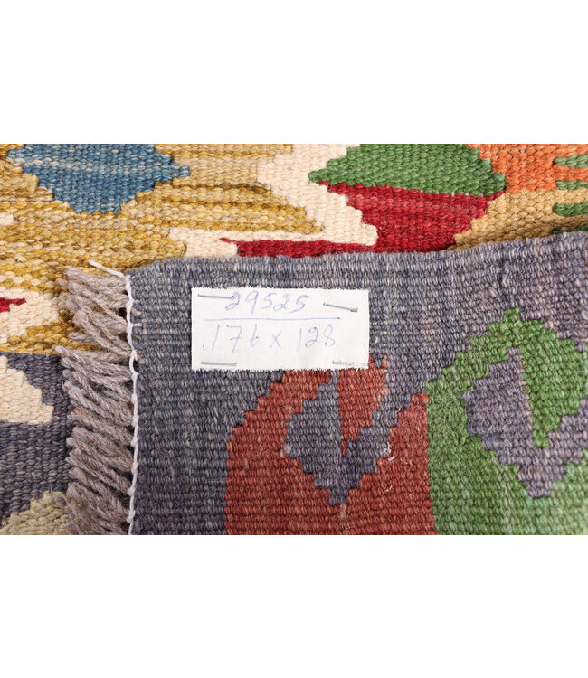 176x128 cm Handgewebter Traditioneller Kelim Teppich Woll