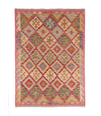 Kelimshop 182x130  cm Handgewebter Traditioneller Kelim Teppich Woll
