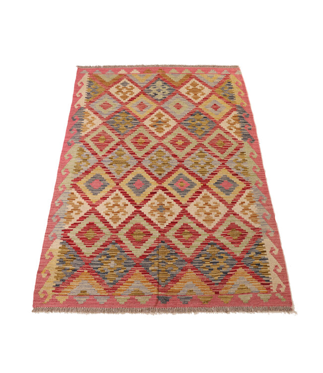 182x130  cm Handwoven Traditional Kelim Area Rug Wool Carpet