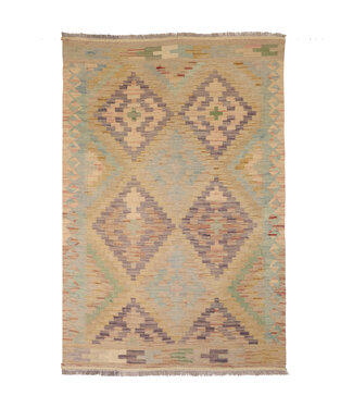 Kelimshop 176x120 cm Handgewebter Traditioneller Kelim Teppich Woll