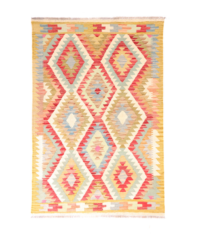 180x122  cm Handgewebter Traditioneller Kelim Teppich Woll