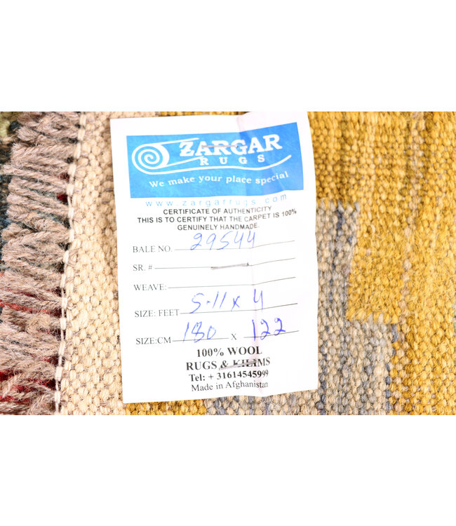 180x122 cm Handgeweven Traditionele Kelim Vloerkleed Wol Tapijt