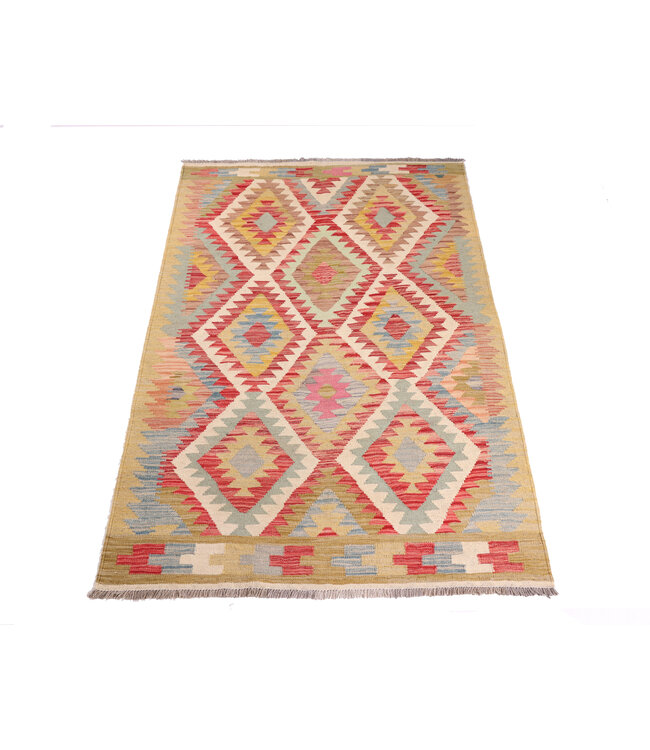 187x121  cm Handwoven Traditional Kelim Area Rug Wool Carpet