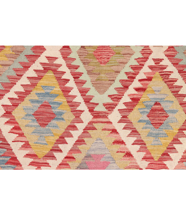 187x121 cm Handgeweven Traditionele Kelim Vloerkleed Wol Tapijt