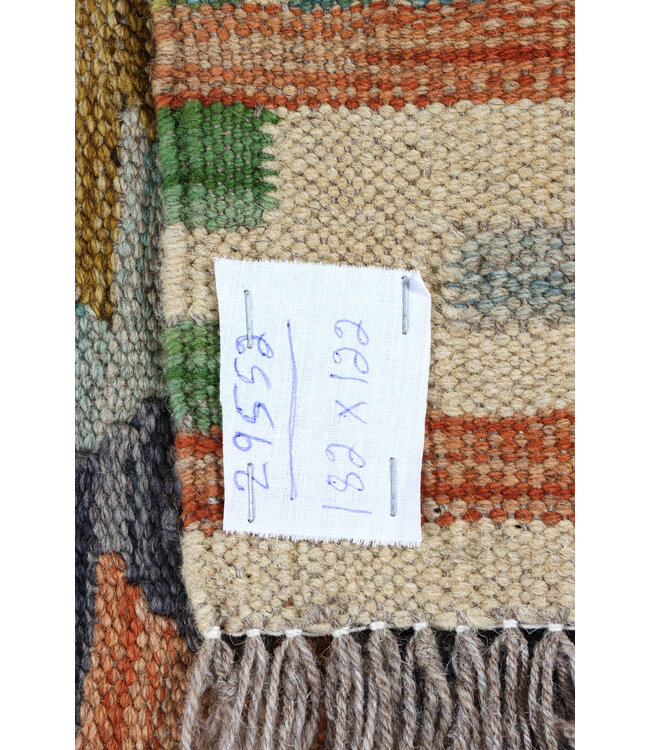 182x122 cm Handwoven Traditional Kelim Area Rug Wool Carpet