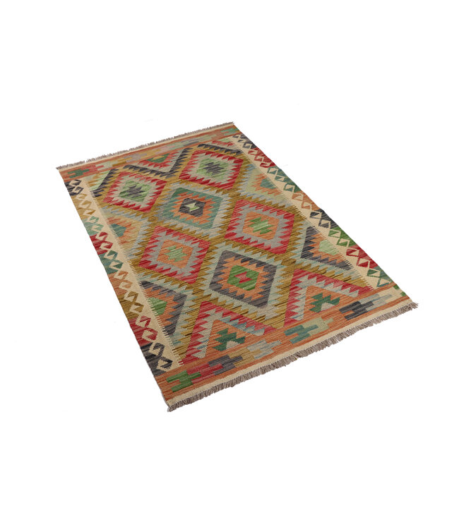 182x122 cm Handgewebter Traditioneller Kelim Teppich Woll