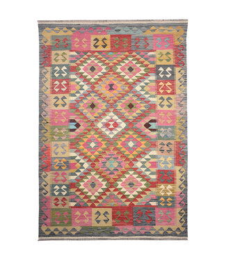 Kelimshop 256x174 cm Handgeweven Traditionele Kelim Vloerkleed Wol Tapijt