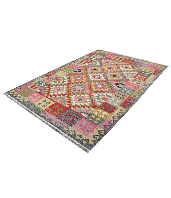 256x174 cm Handwoven Traditional Kelim Area Rug Wool Carpet