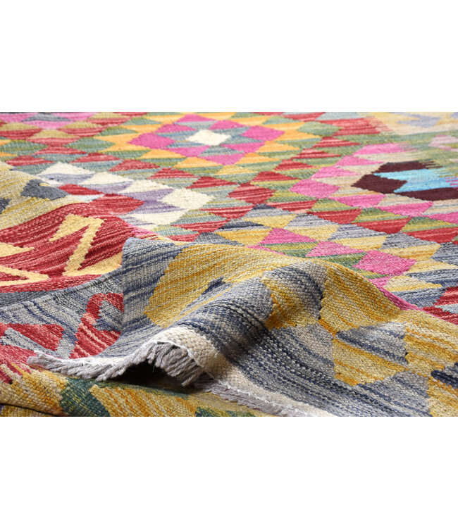 256x174 cm Handwoven Traditional Kelim Area Rug Wool Carpet