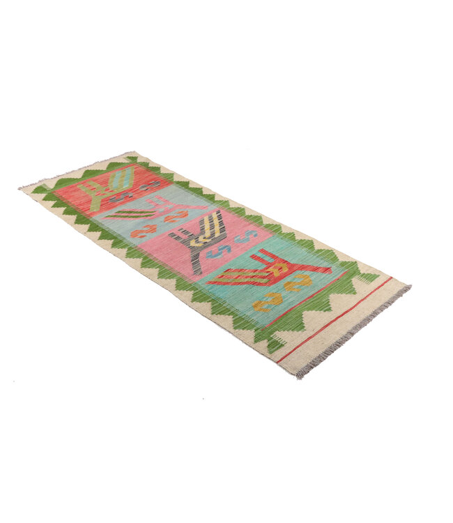 Kelim Kleed Loper 195x74 cm  Vloerkleed Tapijt Kelim Handgeweven