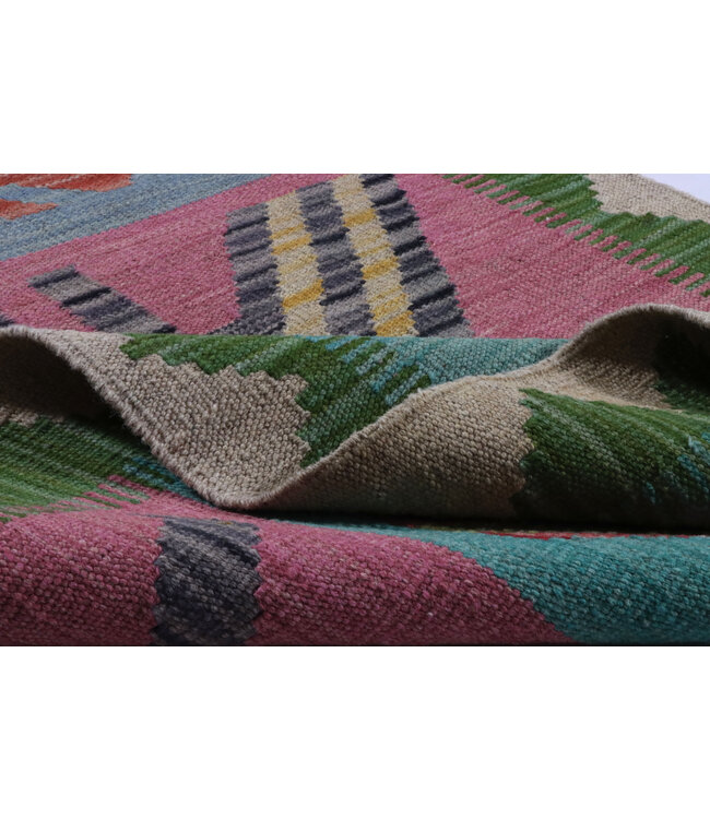 Kelim Kleed Loper 195x74 cm  Vloerkleed Tapijt Kelim Handgeweven