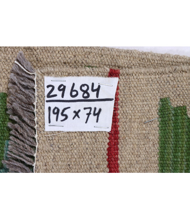 Kelim Kleed Loper 195x74 cm  Vloerkleed Tapijt Kelim Handgeweven