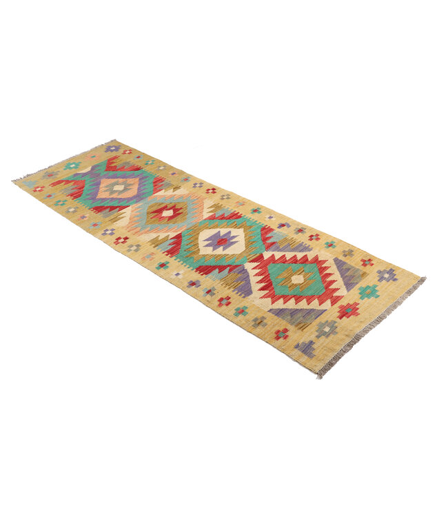 Kelim Kleed Loper 203x69 cm Vloerkleed Tapijt Kelim Handgeweven