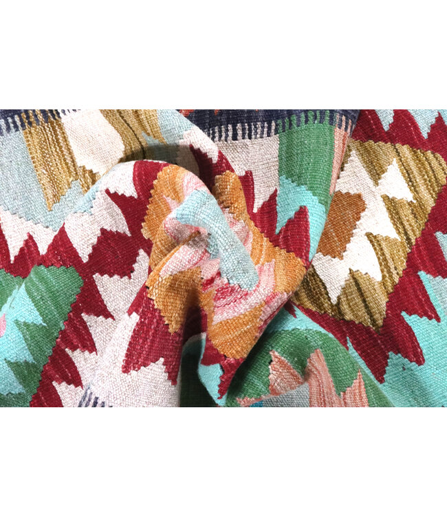 Kelim Kleed Loper 200x62 cm Vloerkleed Tapijt Kelim Handgeweven