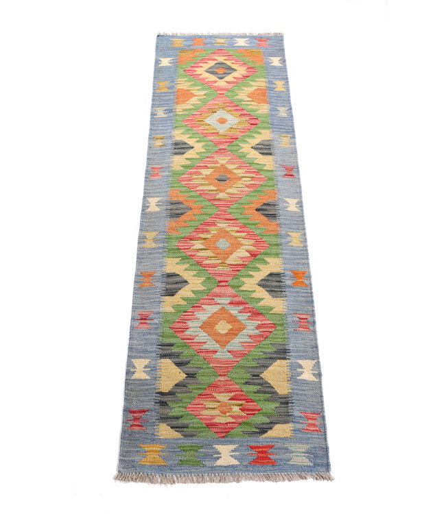 Kelim Kleed Loper 203x60 cm Vloerkleed Tapijt Kelim Handgeweven