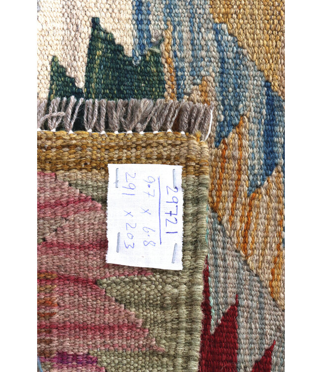 291x203 cm Handgewebter Traditioneller Kelim Teppich Woll