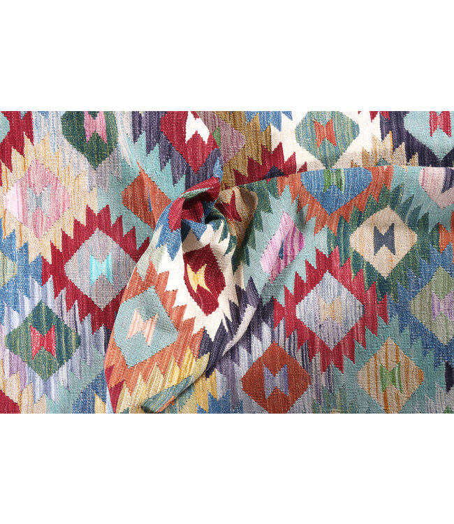 291x203 cm Handwoven Traditional Kelim Area Rug Wool Carpet